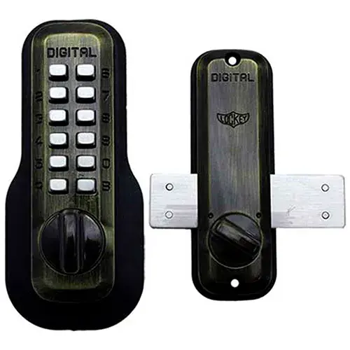 Holiday Sale Lockey Digital Door Lock M220 Surface Mount Deadbolt, Antique Brass