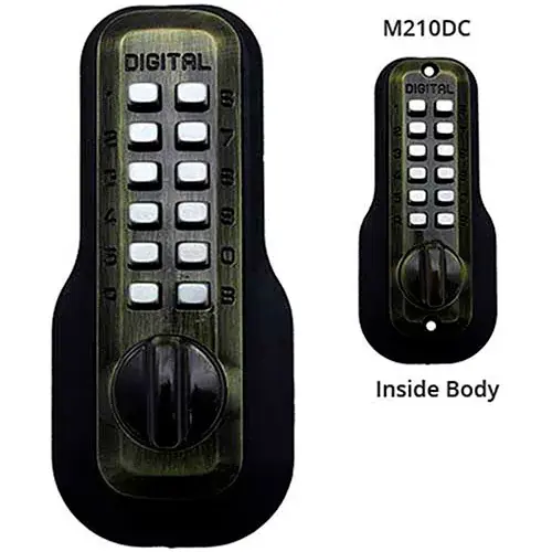 Lockey Digital Door Lock M210 Mechanical Keyless Deadbolt Double Combination, Antique Brass Holiday Sale