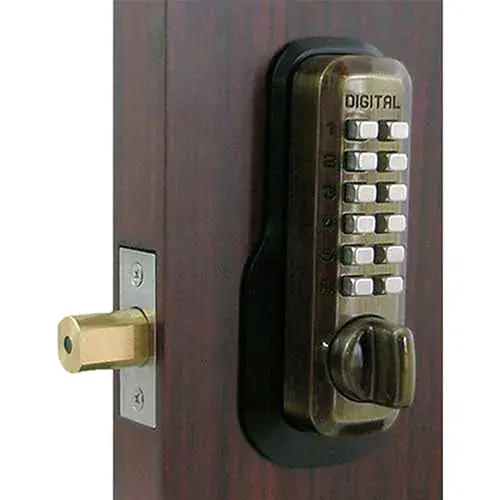 Seasonal Sale Lockey Digital Door Lock M210 Mechanical Keyless Deadbolt, Antique Brass