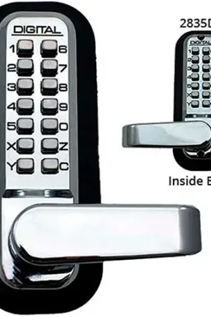 High Quality Lockey Digital Door Lock 2835 Lever Handle with Double Combination, Bright Chrome