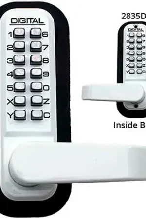 Lockey Digital Door Lock 2835 Lever Handle with Double Combination, White Top Pick