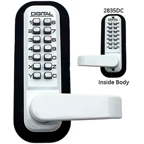 Lockey Digital Door Lock 2835 Lever Handle with Double Combination, White Top Pick