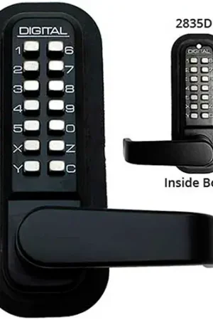 High Quality Lockey Digital Door Lock 2835 Lever Handle with Double Combination, Jet Black