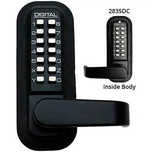 High Quality Lockey Digital Door Lock 2835 Lever Handle with Double Combination, Jet Black