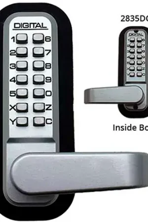 Lockey Digital Door Lock 2835 Lever Handle with Double Combination, Satin Chrome Next Day Delivery