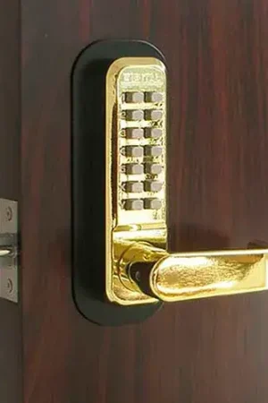 Lockey Digital Door Lock 2835 Lever Handle, Bright Brass Seasonal Sale