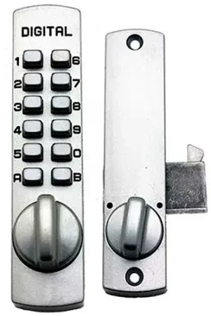 Luxury Lockey C150 Mechanical Keyless Surface Mount Hook Bolt Lock for Sliding Door, Marine Grade