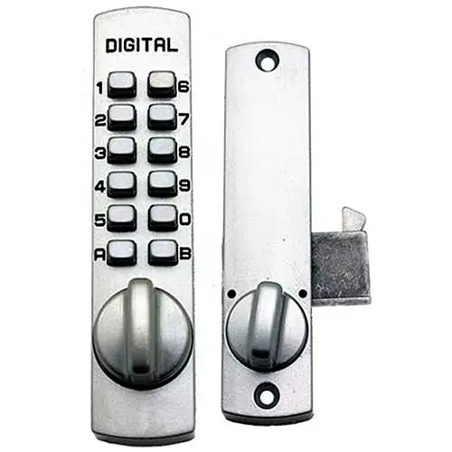 Luxury Lockey C150 Mechanical Keyless Surface Mount Hook Bolt Lock for Sliding Door, Marine Grade