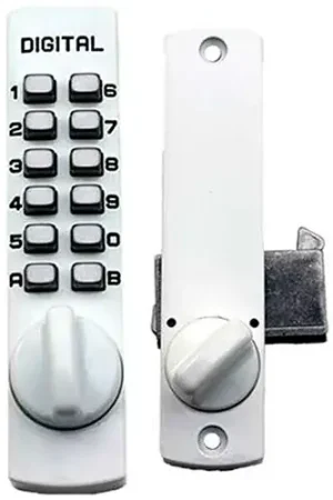 Today Only Lockey C150 Mechanical Keyless Surface Mount Hook Bolt Lock for Sliding Door, White
