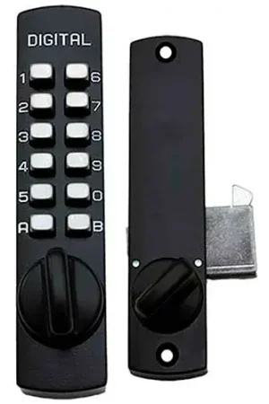 Latest Lockey C150 Mechanical Keyless Surface Mount Hook Bolt Lock for Sliding Door, Jet Black