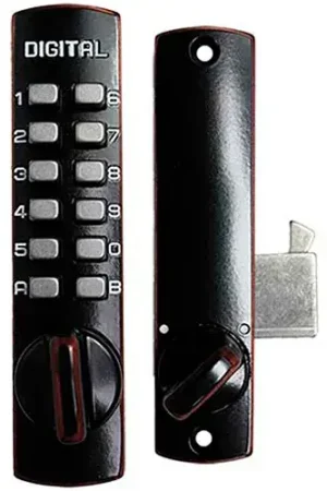 Popular Lockey C150 Mechanical Keyless Surface Mount Hook Bolt Lock for Sliding Door, Oil Rubbed Bronze