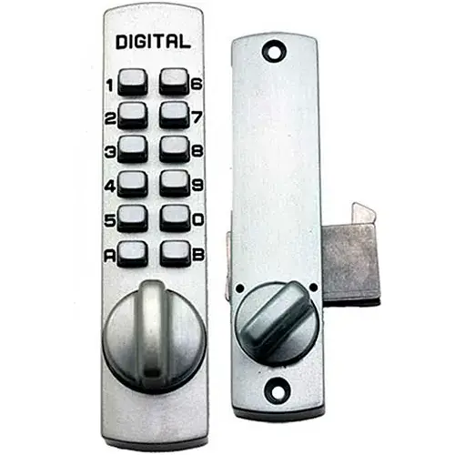 Direct From Factory Lockey C150 Mechanical Keyless Surface Mount Hook Bolt Lock for Sliding Door, Satin Chrome