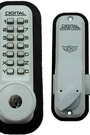 Crafted Lockey Digital Door Lock 2200 Surface/Rim Mount with Key Override, White