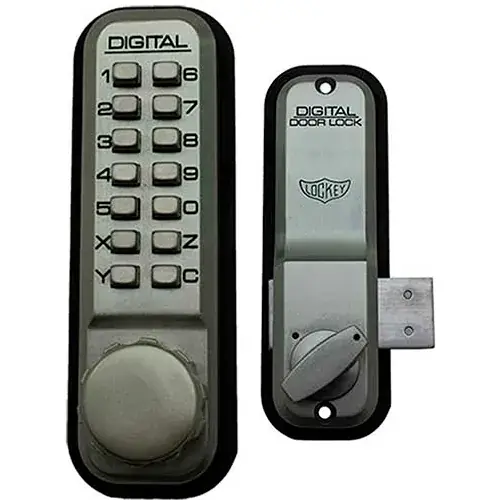 Brand New Lockey Digital Door Lock 2200 Surface/Rim Mount, Satin Nickel