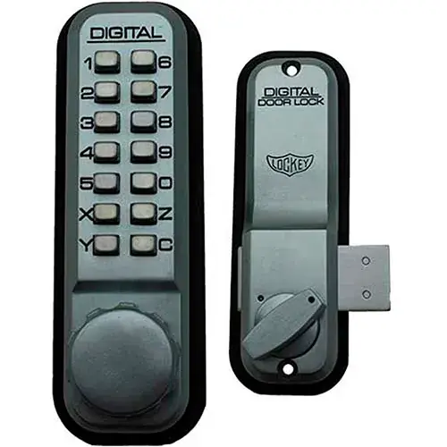 Brand New Lockey Digital Door Lock 2200 Surface/Rim Mount, Satin Chrome