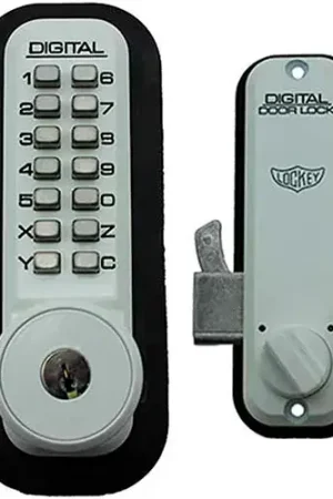 Time-Limited Lockey Digital Door Lock 2500 Mechanical Keyless Hook Bolt with Key Override, White