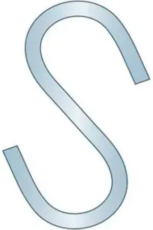 Popular S-Hook - 1-1/16" L x .080" Thick - Stainless Steel - Plain - USA - G.L. Huyett SHKS-001 - Pkg Qty 100