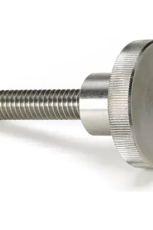 Knurled Thumb Screw w/ Shoulder - 1/4-20 - 3/4" Thread - 1" Head Dia. - 5/8" Head H - SS Fan Favorite