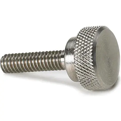 Flash Sale Precision Thumb Screw w/ Shoulder - 10-32 - 1/2" Thread - 1/2" Head Dia. - Stainless - Pkg of 5