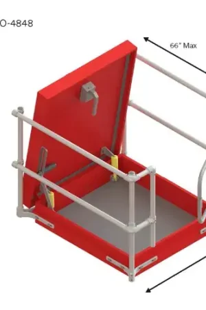 Kee Safety® Roof Hatch Railing Kit with Offset Handles & No Gate, Galvanized Steel, 66"L Affordable