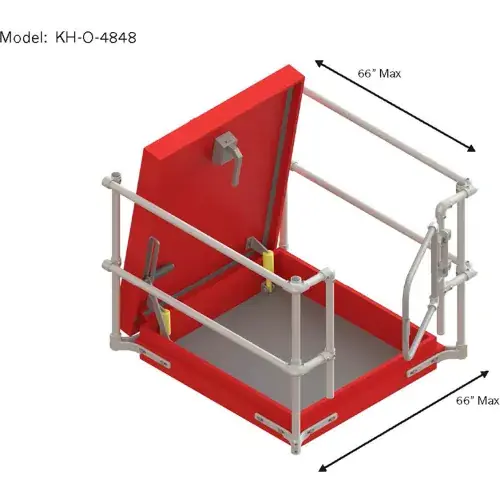 Kee Safety® Roof Hatch Railing Kit with Offset Handles & No Gate, Galvanized Steel, 66"L Affordable