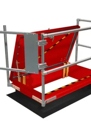Kee Safety® Roof Hatch Railing Kit with Forward Barrier & Side Entry, Galvanized Steel, 66"L Discount