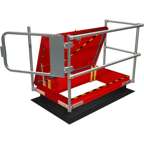 Kee Safety® Roof Hatch Railing Kit with Forward Barrier & Side Entry, Galvanized Steel, 66"L Discount