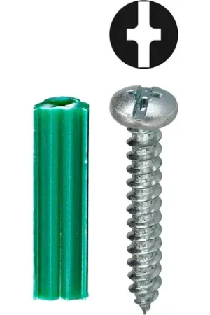 Weekend Sale L.H.Dottie® Ribbed Tubular Anchor w/ Combo Pan Head Screw, 10, Tuff Pack, 201 Pieces