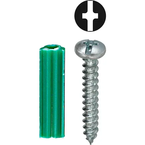 Weekend Sale L.H.Dottie® Ribbed Tubular Anchor w/ Combo Pan Head Screw, 10, Tuff Pack, 201 Pieces