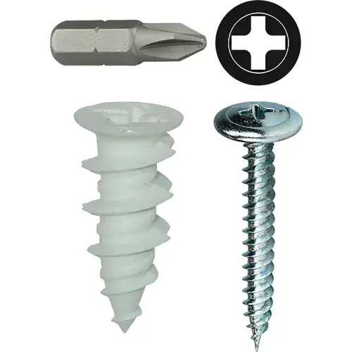 L.H.Dottie® Nylon Walldriller Anchor Kit w/ Wafer Head Screw, 8, Tuff Pack, 50 Pieces Today Only