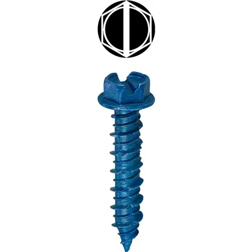 Premium L.H.Dottie® Concrete Screw Anchor, Slotted Hex Washer Head, 3/16" x 1-1/4", 100 Pack