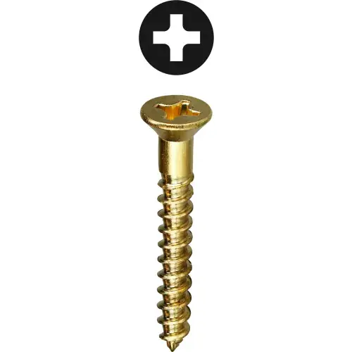 Place Order L.H.Dottie® Flat Head Wood Screw, Phillips, Brass, 8 x 1", 100 Pack