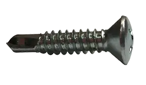 14 X 1-1/2" Self-Drilling Screws Oval Head Phillips Drive Point Type 3 Steel Zinc Plated (2000/Pkg.) Direct From Factory