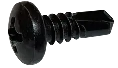 Secure Checkout 6-20 X 1" Self-Drilling Screws Pan Head Phillips Drive Point Type 2 Steel Black Zinc Plated (10000/Pkg.)