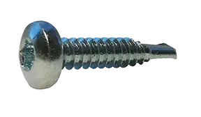 Crafted 10-16 X 1-1/2" Self-Drilling Screws Pan Head Six Lobe Drive Point Type 3 Steel Zinc Plated (3000/Pkg.)