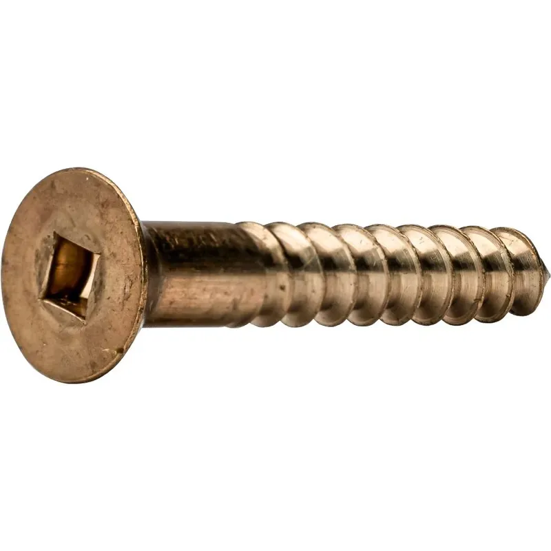 New Release 14 X 1-1/4" Wood Screws Square Drive Flat Head Silicon Bronze (50 / Pkg.)