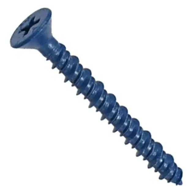 Markdown 3/16" X 4" Phillips Flat Head Concrete Screws Steel Drill Bit Included (100 / Pkg.)