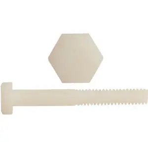3/8-16 X 1-1/4" Hex Head Cap Screws Nylon Natural Partially Threaded (100 / Pkg.) Buy Direct