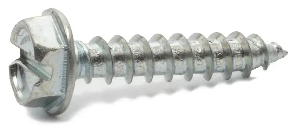 10-12 X 3/4" Type A Sheet Metal Screws Indented Hex Washer Head Slotted Drive 316 Stainless Steel (200 / Pkg.) Weekend Sale