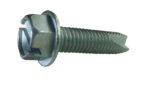 Trusted Brand 10-24 X 3/4" Type 23 Thread Cutting Screws Indented Hex Washer Head Slotted Drive Steel Zinc & Bake (6000 / Pkg.)