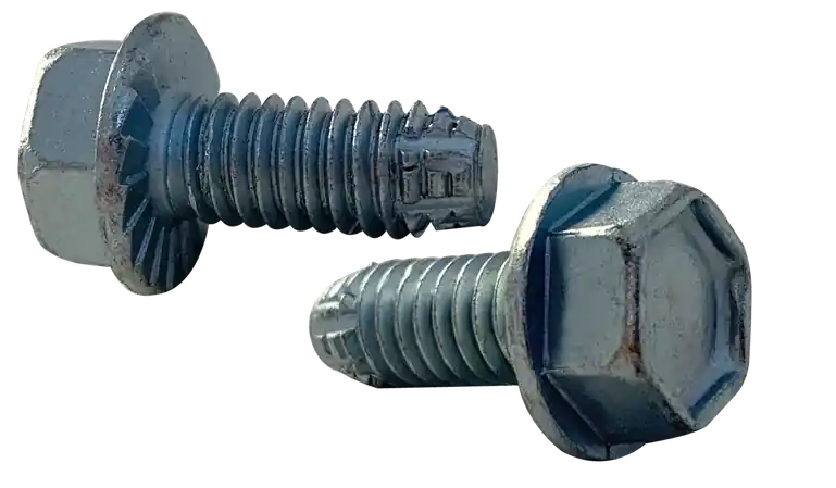 3/8-16 X 2-1/2" Type F Thread Cutting Screws Serrated Indented Hex Washer Head Unslotted Drive Steel Zinc & Bake (350 / Pkg.) Big Sale