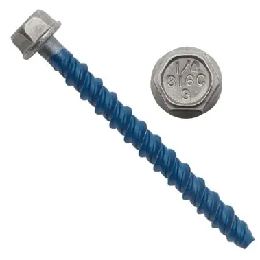 Budget 3/8" x 4" DeWalt Wedge-Bolt+ Concrete Screw Anchor Hex Head 316 Stainless Steel Bimetal 07884-PWR (50/Pkg.)