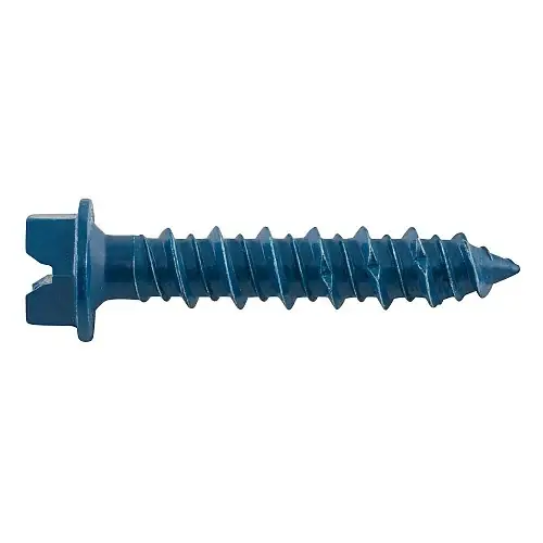 Must Have 1/4" x 4" DeWalt UltraCon+ Concrete Screw Anchor Hex Washer Head Carbon Steel Stalgard Blue Bulk DFM12732B (500/Pkg.)