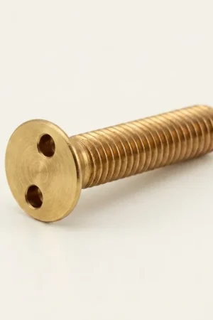 Special Discount 8-32 X 3/8" Tamper Resistant Machine Screws Flat Head Spanner Drive Brass (100 / Pkg.)
