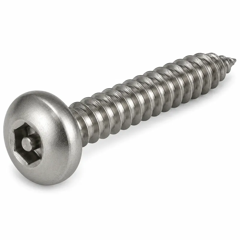 Price Drop 6 X 3/4" Tamper Resistant Sheet Metal Screws Button Head Pin-In Hex Socket Drive 18/8 Stainless Steel (100 / Pkg.)