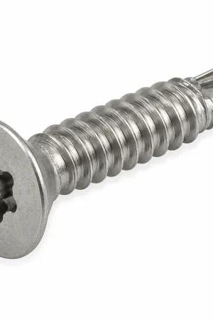 Genuine 10 X 1-1/4" Tamper Resistant Self-Drilling Screws Flat Head Pin-In Six Lobe Drive (T20) 410 Stainless Steel (100 / Pkg.)