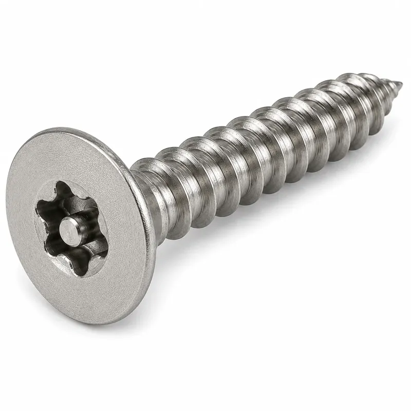 14 X 2" Tamper Resistant Sheet Metal Screws Flat Head Pin-In Six Lobe Drive 18/8 Stainless Steel (100 / Pkg.) Must Have