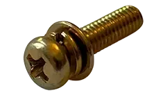 M6 x 30mm SEMS Machine Screws Phillips Pan Head Split Lock & Flat Washer JIS B1188 Steel Zinc Yellow (1000 / Pkg.) Limited Time