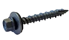 10-16 X 1 1/2" Hex Washer Pole Barn Screws Bonded EPDM Washer 17 Point Hi-Lo Thread Steel Galvanized (2000 / Pkg.) Popular