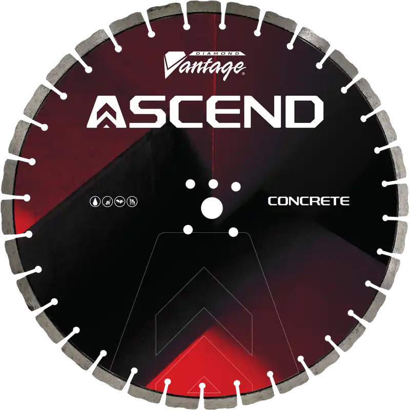 Diamond Vantage 2225ASCEND 22" x 0.250" Walk Behind Saw Diamond Blade for Concrete Ascend - Castle Segments Special Offer